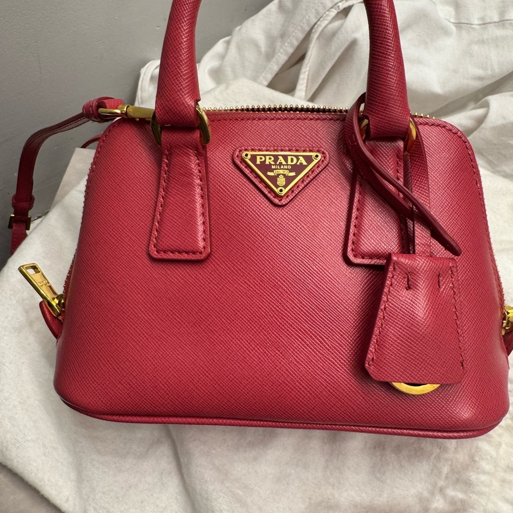 Prada Pink Saffiano Mini Bag with Gold Hardware - Picture 2 of 7